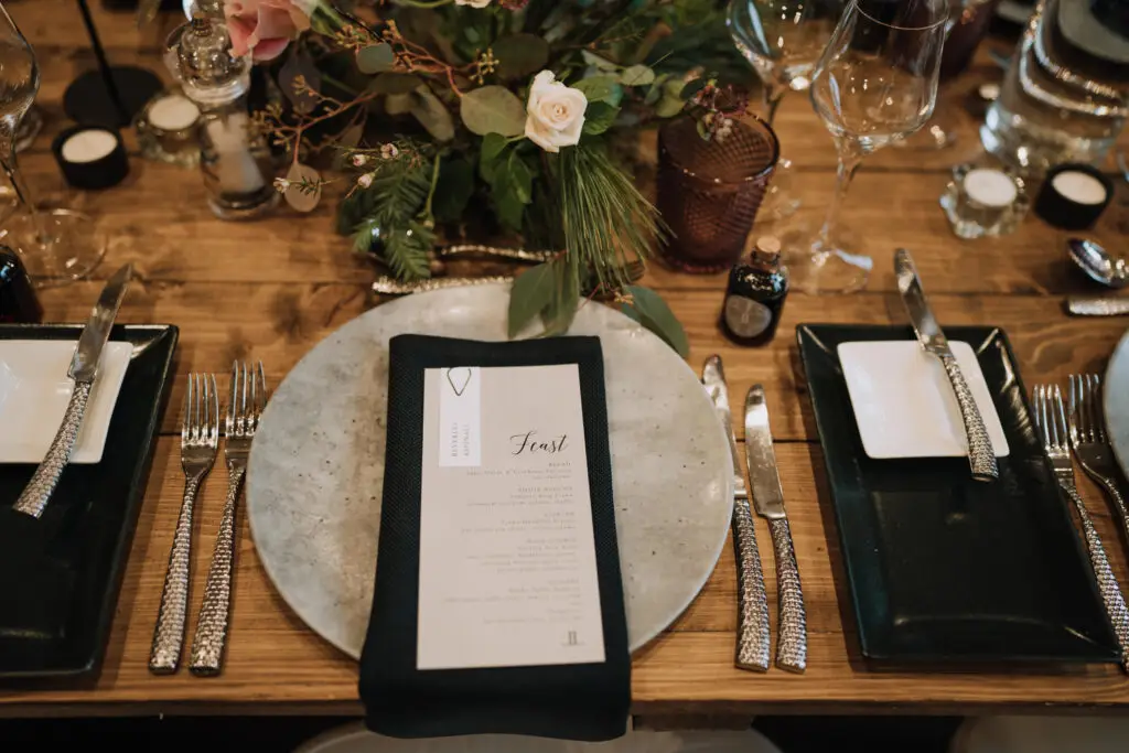 Wedding Food Menu On Plate | Unique Norfolk Venues